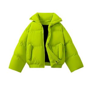 Chaqueta Acolchada Delgada con Cuello Alto, Unisex, Informal, para Invierno, Relleno de Poliéster, Resistente al Viento, Color Sólido, Largo Regular, Logotipo Frontal - Product Image 1