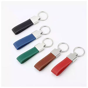 Wholesales Personalised Logo Printed Custom Metal PU Leather Keychain Cowhide Keychain Premium Genuine Leather <b>Keyring</b> - Product Image 6