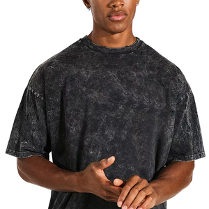 T-shirts Streetwear Oversize Hip Hop 100% Coton pour Hommes, Lavage Acide, Vente en Gros, Tenue Décontractée, Manches Courtes, OEM, Respirant, Séchage Rapide - Product Image 5