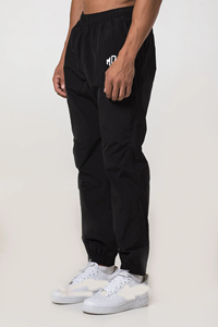 Survêtement décontracté pour homme en coton noir anti-plis, avec fermeture éclair, taille élastique, respirant, poids moyen, idéal pour l'automne - Product Image 3