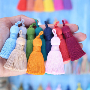 Colgante de Borla de Pasamanería de 2.75 Pulgadas para Decoración del Hogar DIY con Cuerda Trenzada de Algodón Afelpado y Borlas Decorativas Personalizadas para Joyería - Product Image 3