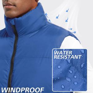 Gilet sans manches en laine pour homme, col en V, logo personnalisé, motif canard à bulles, fermeture éclair intégrale, respirant, léger, vêtement d'extérieur 100% - Product Image 3