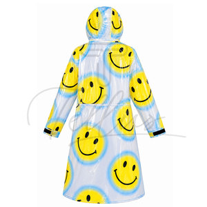 Impermeable Transparente de PVC para Mujer, Cortavientos, con Capucha Ajustable, Cierre de Botones a Presión, Diseño Largo, Bolsillos Elegantes - Product Image 3