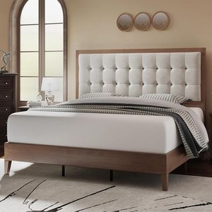 Muebles de dormitorio tallados a mano con almacenamiento, madera de alta calidad, la mejor cama de plataforma de madera rústica hecha a mano, tamaño King - Product Image 2