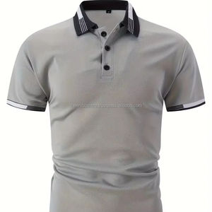Camiseta de polo de alta calidad para hombre más vendida Camiseta de patrón sólido antiarrugas transpirable hecha a medida - Product Image 1