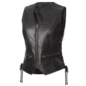 Gilet en cuir pour homme, design personnalisé, couleur unie, streetwear, sans manches, prix raisonnable - Product Image 6