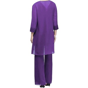 Nouveaux ensembles de pantalons pour femmes élégant Simple Cardigan hauts mariage tenues de soirée automne mode vieilles femmes quotidien tailleur-pantalon 2025 - Product Image 2