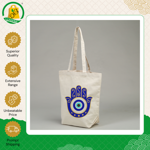 Leading Exporter Supply India Made New Fashion <b>Medium</b> Cotton Tote <b>Bag</b> with Zipper Closure Hand Length Handle at Low Price - Product Image 5