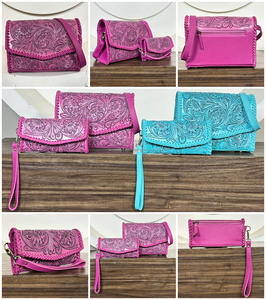 Sac à main bandoulière en cuir de vachette véritable, fait main par des designers, ensemble de pochette en cuir véritable, ensemble élégant en deux pièces pour femmes - Product Image 3