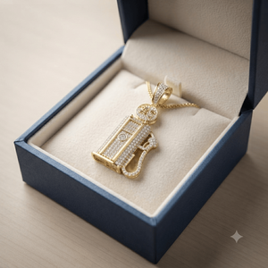 Colliers de joaillerie fine uniques, plaqués or 10K, avec diamants de laboratoire, pendentif minimaliste personnalisé en forme de pompe à essence, style hip-hop, unisexe - Product Image 5
