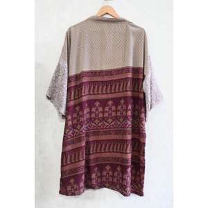 Kimono sexy en soie patchwork style bohème pour femme, robe de nuit longue, robe légère et lisse - Product Image 5