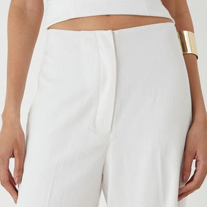 Pantalones Largos Casuales de Cintura Alta para Mujer, Tallas Grandes, Color Sólido, Ligeramente Acampanados, Tela Elástica, Aptos para Todas las Temporadas, Venta al Por Mayor - Product Image 4