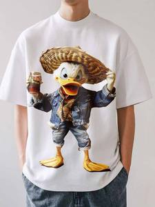 T-shirt graphique pour homme, tee-shirt en coton élégant, coupe confortable, parfait pour le streetwear moderne et les tenues quotidiennes - Product Image 4