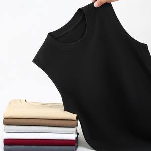 Camiseta sin mangas informal de color sólido, transpirable, de verano, con logotipo bordado personalizado, precio de fábrica de Bangladesh y China - Product Image 4