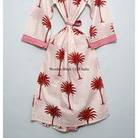 Robe Kimono Japonaise Longue pour Femme 100% Coton Imprimée Numérique à Motifs Floraux, Col en V, Manches Trois-Quarts, Légère, Respirante et Séchage Rapide