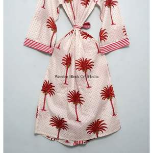 Robe kimono japonaise longue pour femme, 100% coton, imprimé floral numérique, peignoir bohème, peignoir léger pour femme - Product Image 6