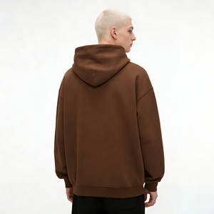 Sweat à capuche personnalisé ODM en molleton bouclette, coupe oversize à épaules tombantes, anti-plis, imprimé en relief, couleurs tendance automne - Product Image 5