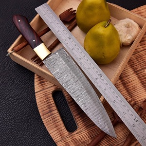 Custom Handmade Extra <b>Sharp</b> Chef <b>Knife</b> Forged Damascus Steel Rose Wood Handle Leather Sheath 8in Blade Ambidextrous Modern - Product Image 6