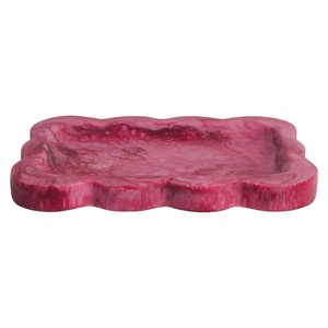 Plateau décoratif de mariage en résine à motif marbré abstrait, thème fruits, rectangulaire, luxe moderne, technique de courbure, emballage individuel - Product Image 2
