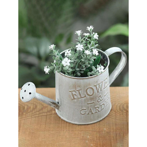 Maceta de metal vintage con diseño de granja, acabado galvanizado, ecológica, para decoración del hogar tanto en interiores como en exteriores. - Product Image 1