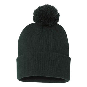 Econex Sports Unisex Black <b>Beanie</b> Hat Pom Pom Knit Winter Casual Style for Adults 56-58CM Head Circumference 100% Acrylic - Product Image 1