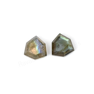 Best Selling Natural Labradorite Hexagon Shape Step Cut High Polish 12mm Flatback Loose Gemstone Cabochon Jewelry Making Ring - Product Image 3