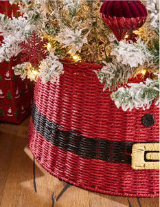 Base de árbol de Navidad de pino, artículos decorativos, adornos navideños del Emperador. La base del árbol de pino está hecha de cañas. - Product Image 5