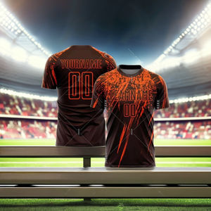 Camiseta de fútbol con rayas degradadas, ropa para hombre, camisetas holgadas con nombre de equipo personalizado, camiseta de fútbol de moda con grafiti estampado 3D - Product Image 4