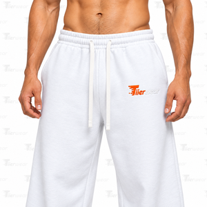 <b>Men's</b> <b>White</b> Sweatpants Elastic Waist Drawstring Casual <b>Jogger</b> Pants Breathable Knitted Cotton Street Wear Loose fit sweatpants - Product Image 5