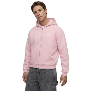 Sweat-shirts à capuche entièrement zippés pour hommes, en molleton de coton haute densité, coupe ample et décontractée, couleur unie, style streetwear, avec impression de logo personnalisé pour les boutiques - Product Image 4