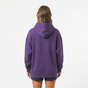 Sudadera con Capucha Oversize de Algodón y Forro Polar para Mujer, Color Liso Personalizable, Gruesa, Informal, con Bolsillo - Product Image 2