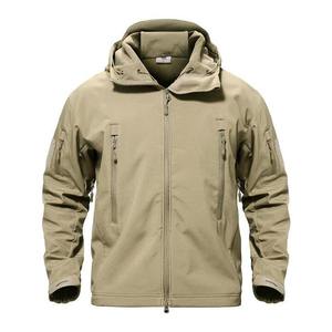Veste de chasse pour homme à imprimé géométrique, entièrement zippée, en softshell polyester, respirante, à manches longues, pour l'extérieur, automne, avec logo personnalisé - Product Image 2