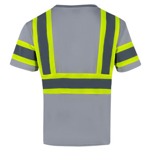 Men's Hi Visibility <b>Waterproof</b> <b>Work</b> Shirt with Reflective Stripes and Chest Pocket Polyester Material Safety Workwear - Product Image 2