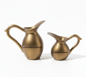 Vases en métal modernes, finition patine vieillie, carafes décoratives, vase à fleurs écologique pour table de mariage - Product Image 5