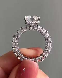 Anillo de Compromiso de Lujo para Hombre, Chapado en Rodio, con Moissanita Creada en Laboratorio, Estilo Hiphop, Joyería de Moda, Regalo - Product Image 1