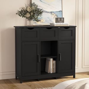 Mobili contenitori in legno con cassetti e ripiani, mobiletto decorativo per soggiorno, camera da letto, bagno - Product Image 5
