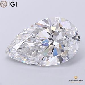 Diamant de laboratoire CVD de qualité supérieure certifié IGI, 3,00 carats, taille poire, couleur F, clarté VVS1, pour un centre de bague époustouflant - Product Image 1