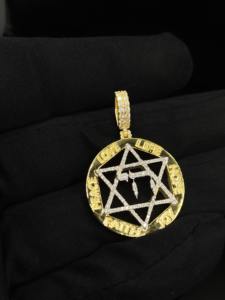 Colgante Personalizado de Acero Inoxidable con Incrustaciones de Diamantes CZ, Diseño de Estrella de David, Pasaporte Real, Amor, Esperanza, Alegría, Fe, Religioso, Unisex - Product Image 2