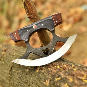 Cuchillo de Cocina y Aire Libre Ulu Alaskan de Acero al Carbono Hecho a Mano con Funda - Product Image 4