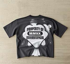 Camiseta Gráfica Vintage de Algodón Grueso con Logo Personalizado al por Mayor OEM, Blanca, Oversize, de Corte Holgado y Hombros Caídos para Hombre - Product Image 1