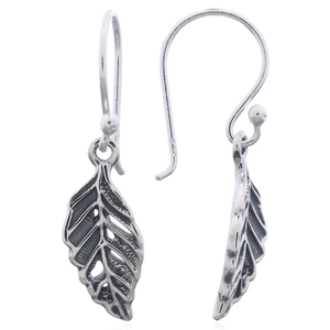 Pendientes Colgantes Rústicos de Hoja Oxidada de Plata Esterlina para Fiestas y Minoristas de Regalos - Product Image 2