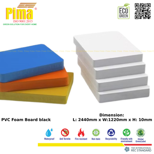 Plaque en mousse PVC WPC personnalisée, épaisseur 10 mm, densité 0,6 g/cm³, ignifuge, pour armoires intérieures, enseignes publicitaires, couleurs, marque Pima - Product Image 1
