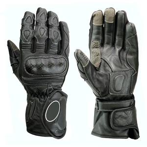 Guantes de Cuero Completos con Cierre de Velcro para Hombre, Guantes de Verano para Motociclismo - Product Image 1