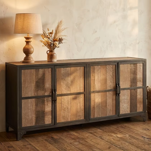 Arina Cómoda Minimalista de Madera de Teca Maciza con 2 Cajones, Estilo Rústico, Multiusos, para Dormitorio o Apartamento, Personalizable - Product Image 4