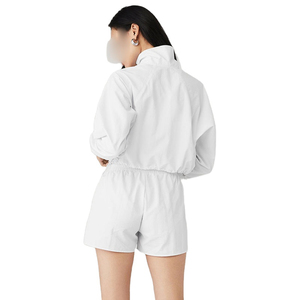 Custom Fitness Windbreaker Hoodie and Shorts Set Women Athletic Sportswear Two Piece Outfit Lightweight - Product Image 4