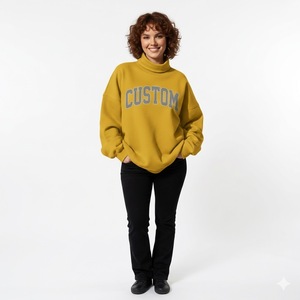 Sweat-shirt professionnel pour femme 2026, col montant, broderie frontale, hiver, coupe oversize, respirant, écologique, personnalisable - Product Image 5