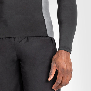 Haut de sport à manches longues pour homme, color-block, à séchage rapide, noir et gris, en Spandex et Polyester - Product Image 4