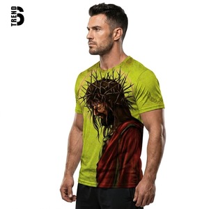 T-shirt unisexe haut de gamme à manches courtes en polyester/coton respirant, imprimé 3D intégral, motif chrétien, écologique - Product Image 2