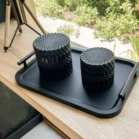 Plateau à café de luxe en laiton antique, fait main, avec surface martelée artisanale, finition aluminium, plateau carré, sûr pour la maison, plaqué.
