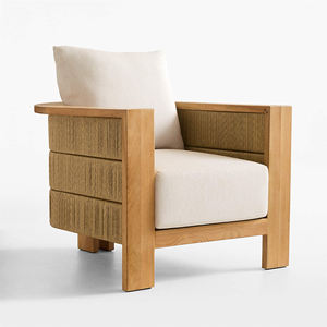 Ensemble de canapés d'extérieur en teck imperméable pour patio, combinaison de meubles de loisirs pour villa, canapé d'extérieur en bois massif pour jardin - Bisou - Product Image 3